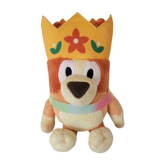 Bluey Princess Plush Toy 7" Just Play Rainbow Cape Crown Plushie Stuffie Dog - Picture 2 of 9